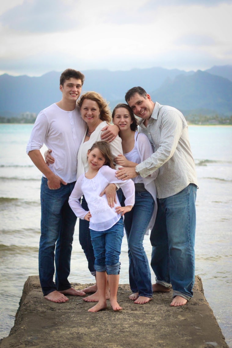 Annelise Miller, the youngest in her family, is pictured with her dad, Todd Miller, mom, Lisa Miller, older brother, Brett, and older sister, Lauren. This photo was taken in 2015 when the Miller family was stationed in Hawaii.
