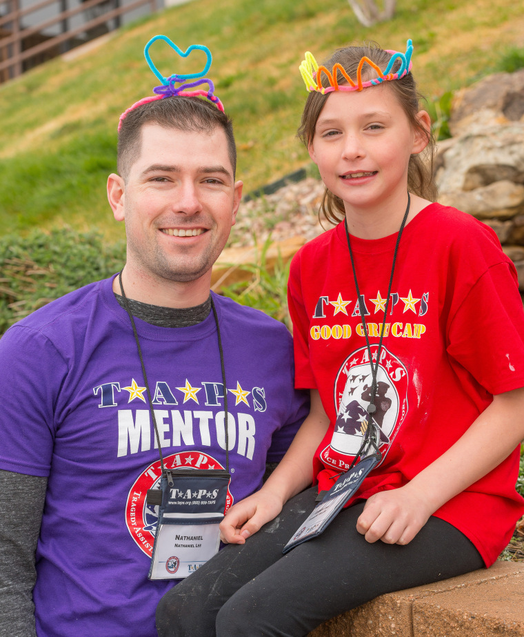 Nathaniel Lee became a mentor to Annelise Miller at a TAPS Good Grief Camp in 2017, shortly after Annelise lost her dad in death.