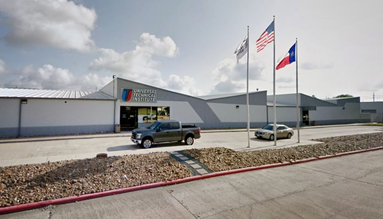 Image: A Universal Technical Institute campus in Houston. The for-profit technical school, which is owned by a company traded on Wall Street, received more than $33 million in CARES Act aid.