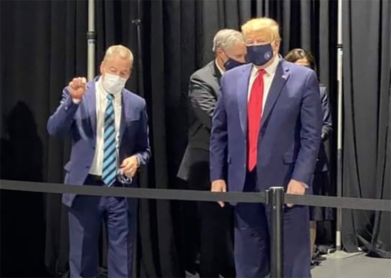 Image: Donald Trump wears mask