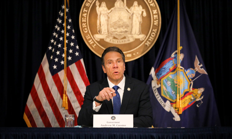 Image: New York Governor Andrew Cuomo at a press conference in New York City on May 21, 2020.