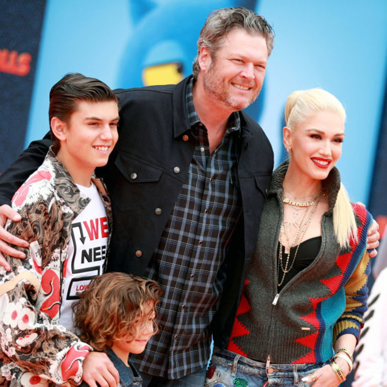Gwen Stefani, Blake Shelton and her sons Kingston and Apollo