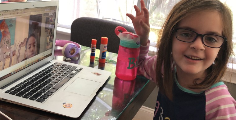 Samantha Taylor worries that her daughter, Billie, 6, isn't learning as much as her middle and high school sons. Kindergarten doesn't seem to lend itself as well to distance learning as the older grades, even though Taylor knows the teachers and schools are trying hard to help. 