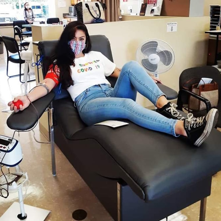 Yvette Paz is giving back to her community after her coronavirus diagnosis by donating plasma and participating in food drives.
