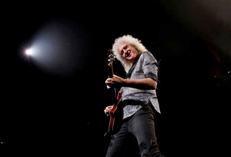 Image: Brian May, the guitarist of Queen, performs at The Forum in Inglewood, Calif., in 2019.