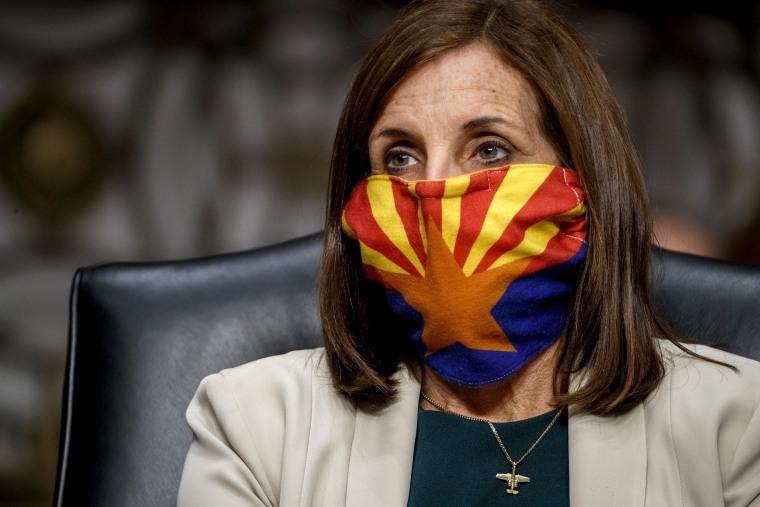 Image: Sen. Martha McSally, R-AZ, listens to testimony at a hearing at the Capitol on May 6, 2020.