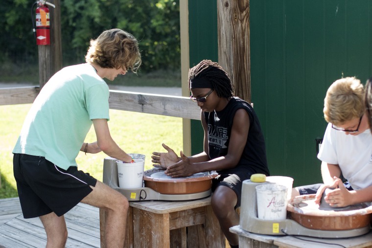 A camper who came to Camp Champions in 2016 as a self-professed athlete discovered that he also loved ceramics.