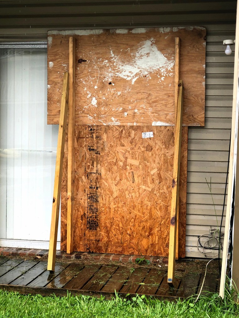Sada Jones' damaged door in New Orleans.
