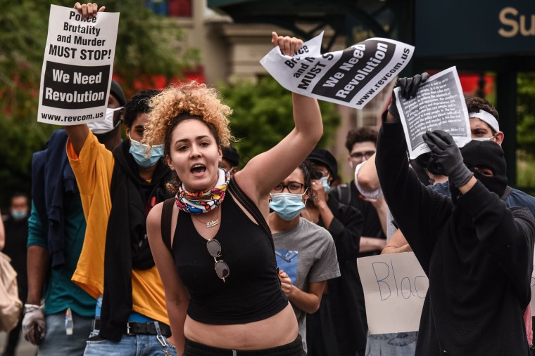 Image: Protesters rally against George Floyd's death at the hands of Minneapolis police  in New York City