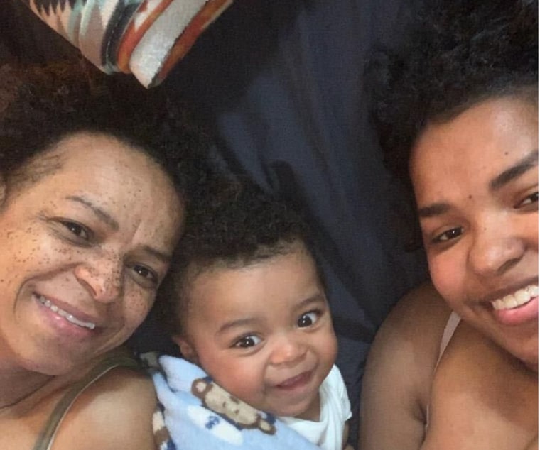 Stephanie Woodall-Wilson with her daughter, D'Asia Hervey, and her grandson, Matthew.