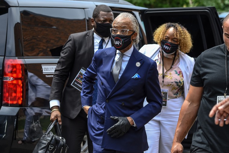 Al Sharpton arrives for George Floyd memorial service