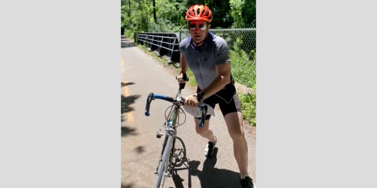 The cyclist was caught on video assaulting the group of teens along the Capital Crescent Trail in Maryland.