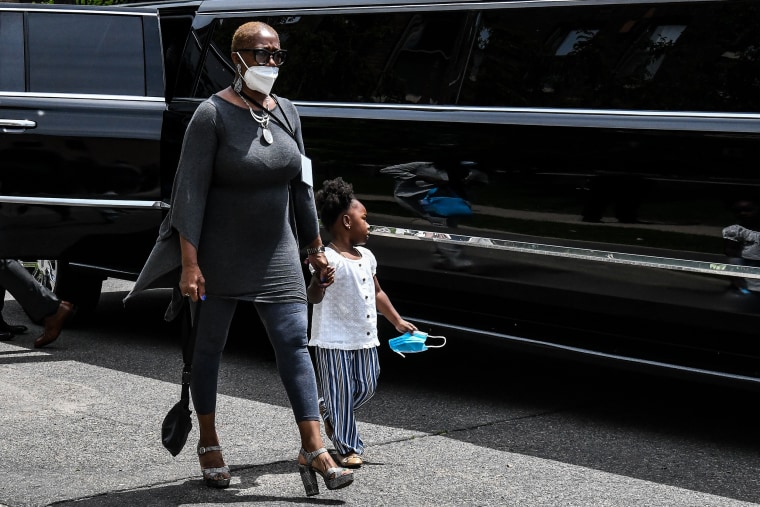 George Floyd's 6-year-old daughter, Gianna, arrives for his memorial service