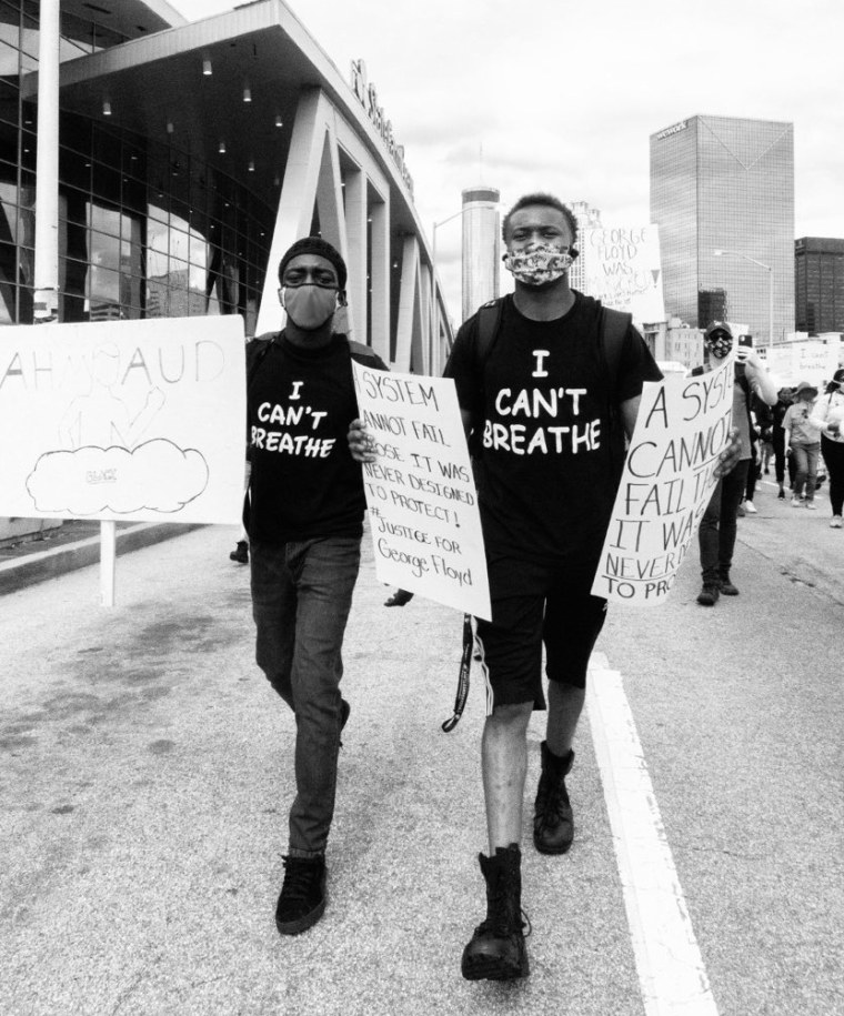 Jordan Sims, 17, right, with Zion Strickland, 17, was so inspired by the protest that he started an advocacy group for teenagers.