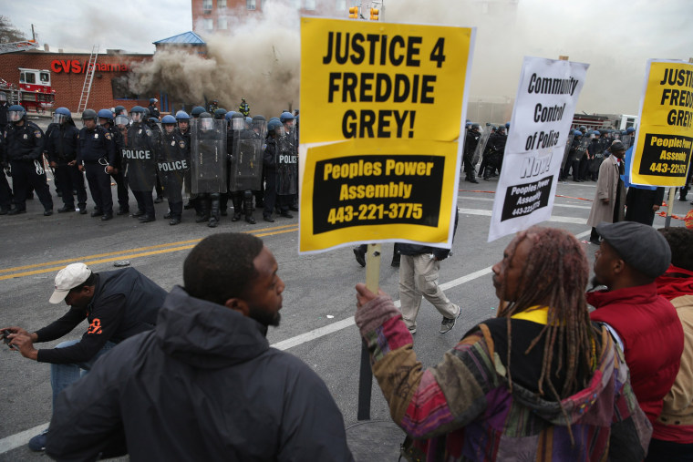 Image: Protests in Baltimore After Funeral Held For Baltimore Man Who Died While In Police Custody
