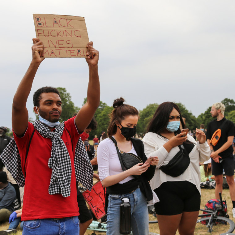 Gary Tatham was among thousands of protesters calling for racial justice in London on Wednesday.