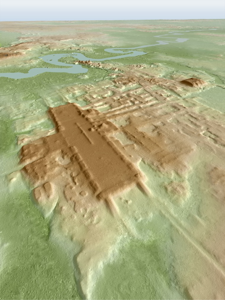 A 3D image of the site of Aguada Fenix based on lidar.