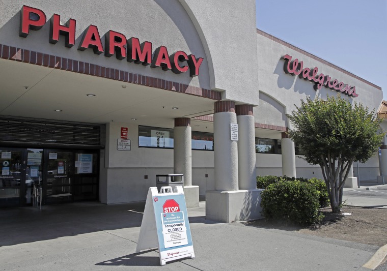 Image: A sign alerting customers to a closed Walgreens store is seen on Wednesday, June 3, 2020, in Vallejo, Calif.