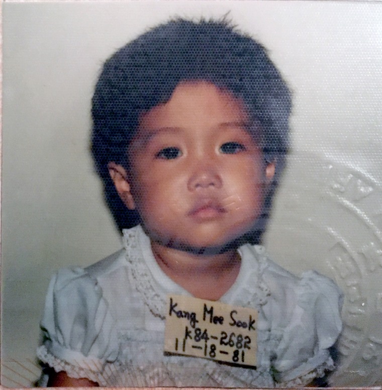 Kara Bos when she was called Kang Mee-sook in 1984, and was adopted in the same year by a family in Michigan.