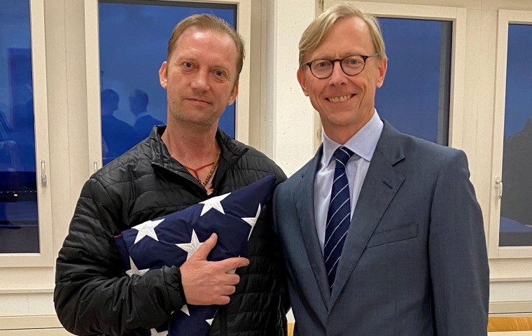 Image: Michael White with U.S. Special Envoy for Iran Brian Hook