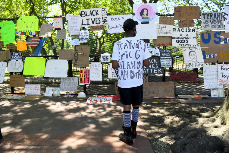 Families flock to the newly renamed Black Lives Matter Plaza