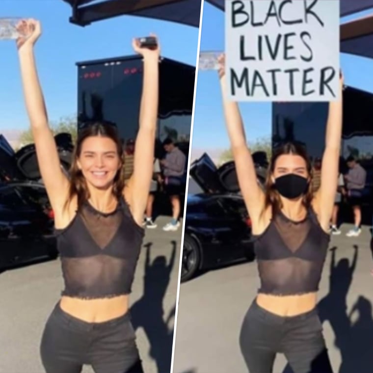 Kendall Jenner set the record straight about a photoshopped photo of her holding a Black Lives Matter sign.