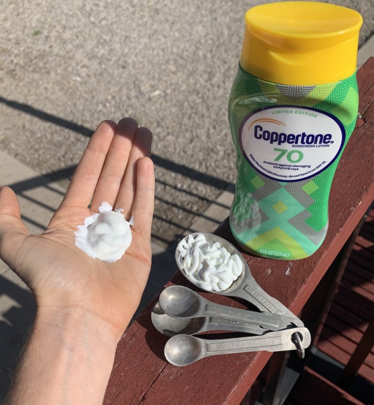 measuring sunscreen