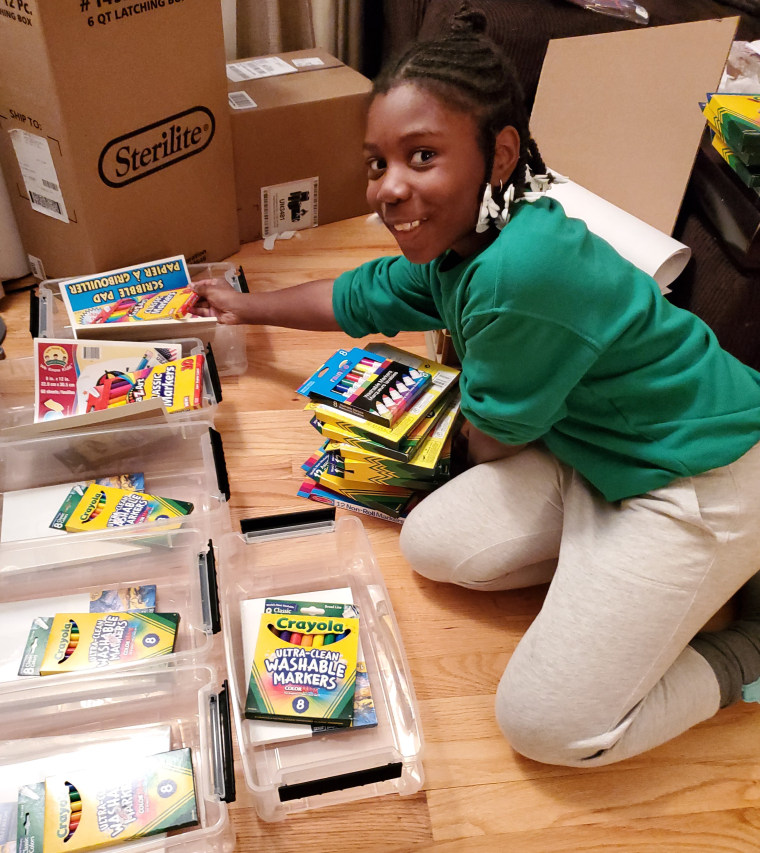 Girl collects art supplies, creates kits for kids in need