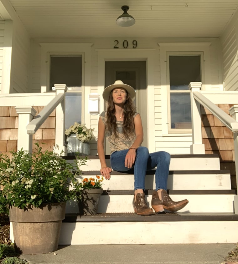 evening sun on the front porch