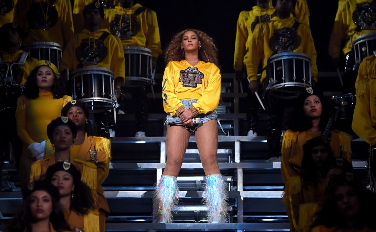 Image: Beyonce performs at the Coachella Valley Music and Arts Festival in Indio, California, on April 14, 2018.