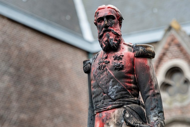 Image: A statue of King Leopold II of Belgium