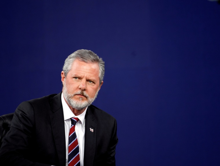 Image: Liberty University President Jerry Falwell Jr., attends the school's commencement ceremonies in Lynchburg, Virginia.