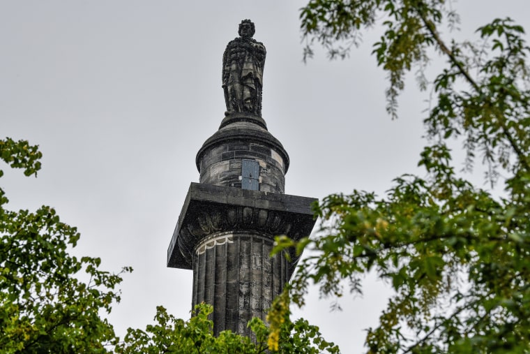 Image: The Henry Dundas statue, the 1st Viscount Melville, was said to have had a gradualist approach to ending slavery on June 10, 2020 in Edinburgh, Scotland.