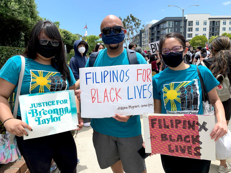 The Filipino Migrant Center was among many Asian American groups that participated in protests in June over the police killing of George Floyd.