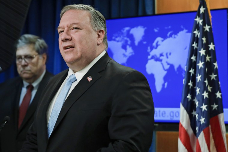 Secretary of State Mike Pompeo speaks on June 11, 2020 at the State Department.