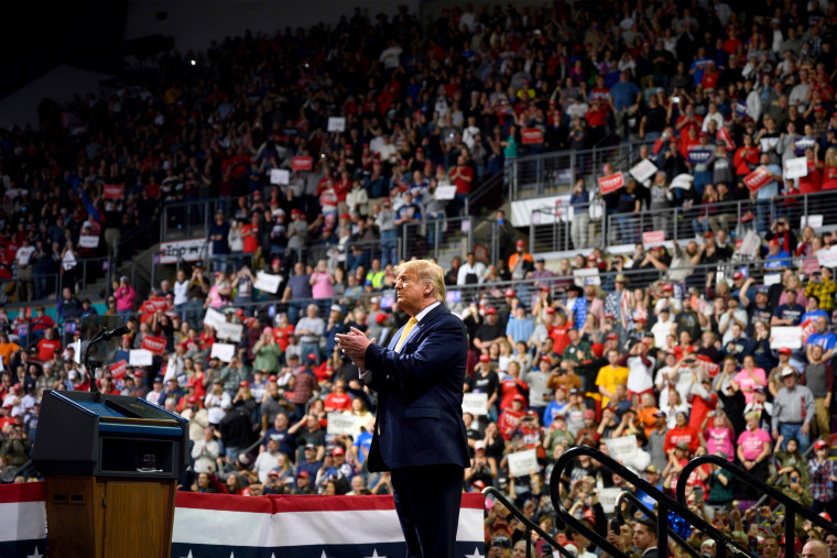 Image: President Donald Trump arrives to a rally in Colorado Springs on Feb., 20, 2020.