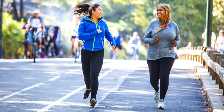 Women jogging in Central Park New York