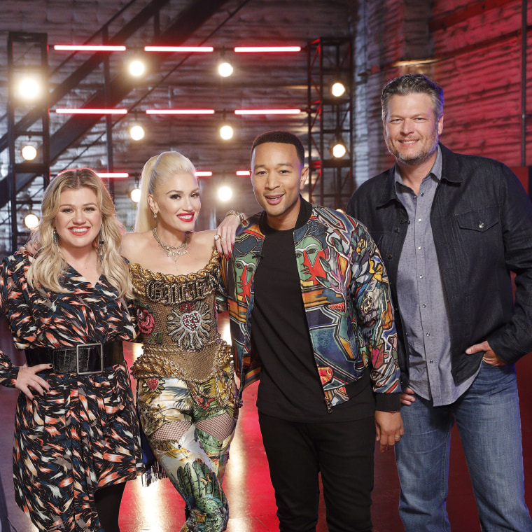 "The Voice" coaches Gwen Stefani, Kelly Clarkson, John Legend and Blake Shelton