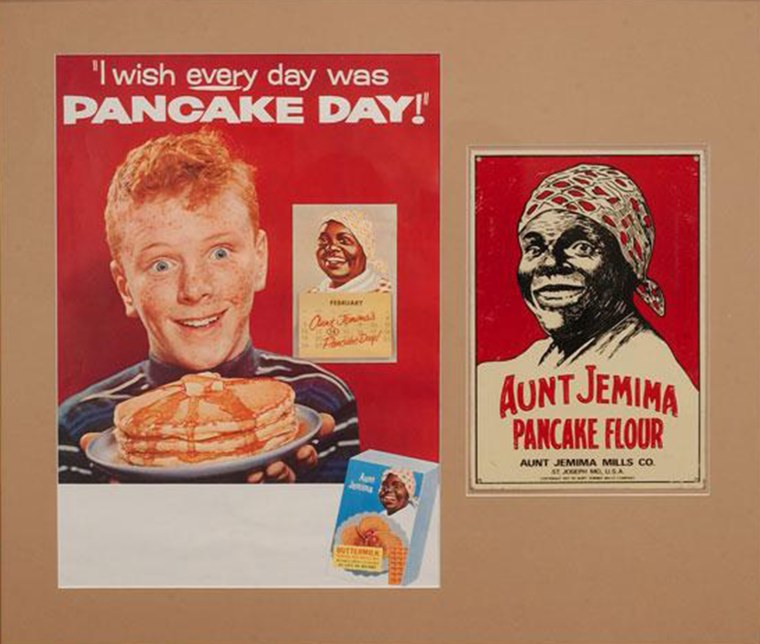 Vintage Aunt Jemima advertisements from the mid 20th century featured a darker skinner woman wearing a kerchief wrap.