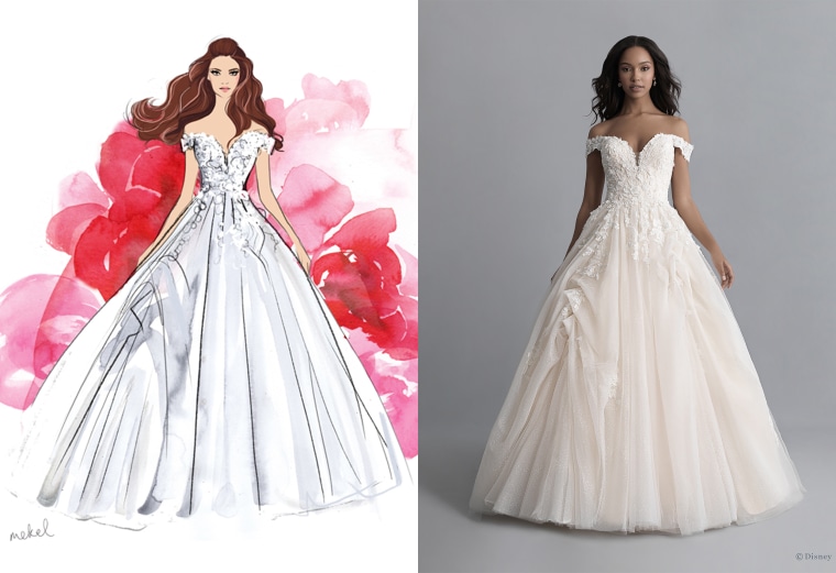 This classic gown pays tribute to the "Beauty and the Beast" princess, Belle.