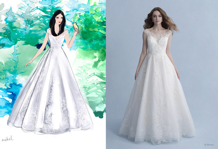 Brides can channel Snow White in this traditional wedding gown.