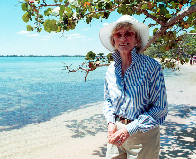 Image: Jean Kennedy Smith, sister of the late President John F. Kennedy, walks along Giron Beach in Cuba