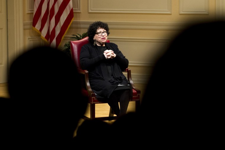 Supreme Court Justice Sonia Sotomayor speaks during the 2019 Supreme Court Fellows Program annual lecture at the Library of Congress on Feb. 14, 2019.