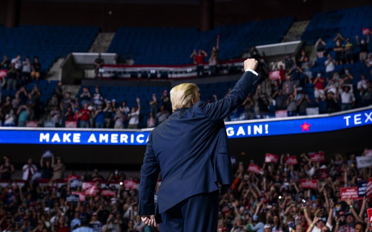 Image: President Donald Trump arrives for a campaign rally in Tulsa, Okla., on June 20, 2020.