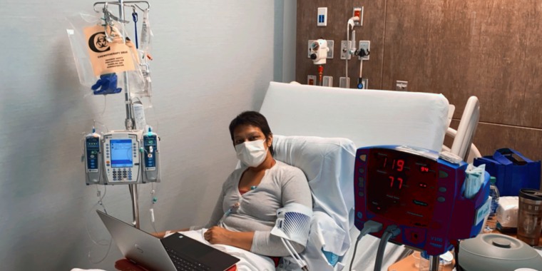Since she has stage 4 cancer, Tanya Bhatia has had to continue with chemotherapy even during the coronavirus pandemic. She feels safe and she works often works through her infusion. 
