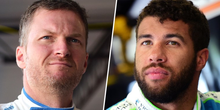 Former NASCAR star Dale Earnhardt Jr. asked fans to show Bubba Wallace some love after NASCAR announced a noose had been found in his stall ahead of a race. 