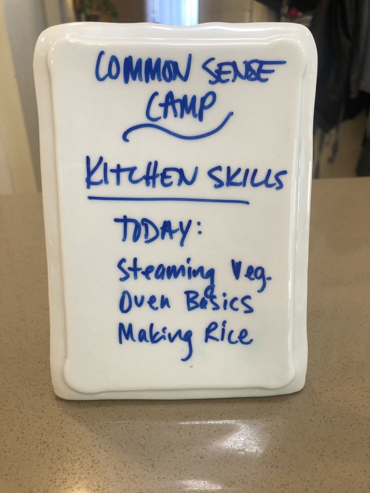 During the "Kitchen Confidence" week of Common Sense Camp, the Hansons taught their kids basic skills to help them take more ownership of feeding themselves and, they hope, eventually others. 