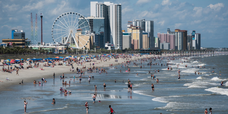 Americans Celebrate Memorial Day Weekend At Myrtle Beach As South Carolina Opens Amusement Parks