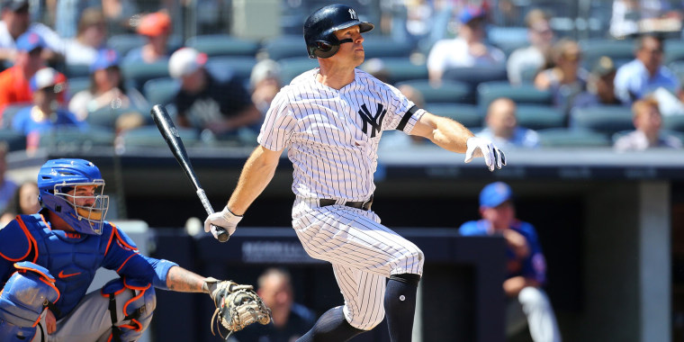 Brett Gardner of the New York Yankees at bat against the New York Mets at Yankee Stadium in New York on June 11, 2019.
