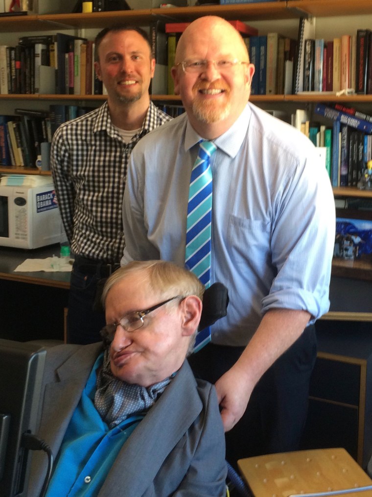 Bigham met Stephen Hawking in 2017 and got him to record a message for one of his previous students. 